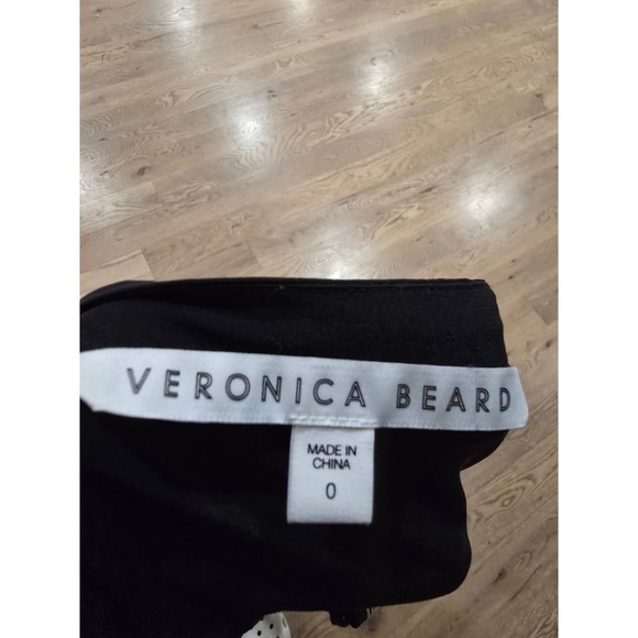 Veronica Beard Black Silk Embroidered Tie Neck Blouse Size 0 - Picture 10 of 10